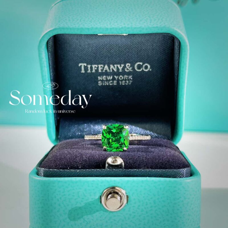 ☑️TIFFANY&Co.蒂芙尼方形绿钻戒指 - Image 13
