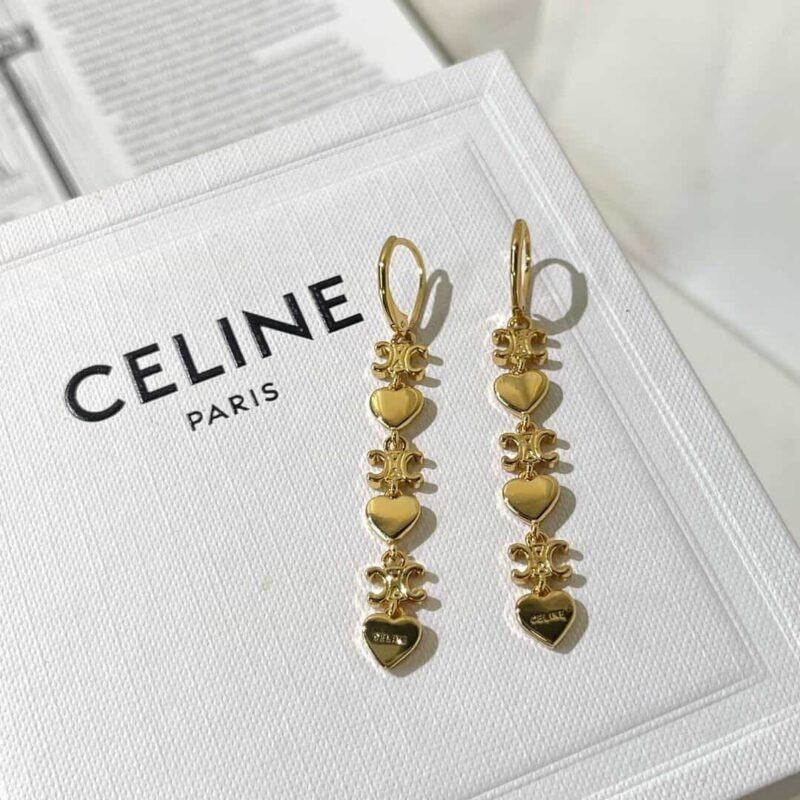 Celine瑟琳凯旋门桃心五角星手链 项链 耳钉 - Image 3