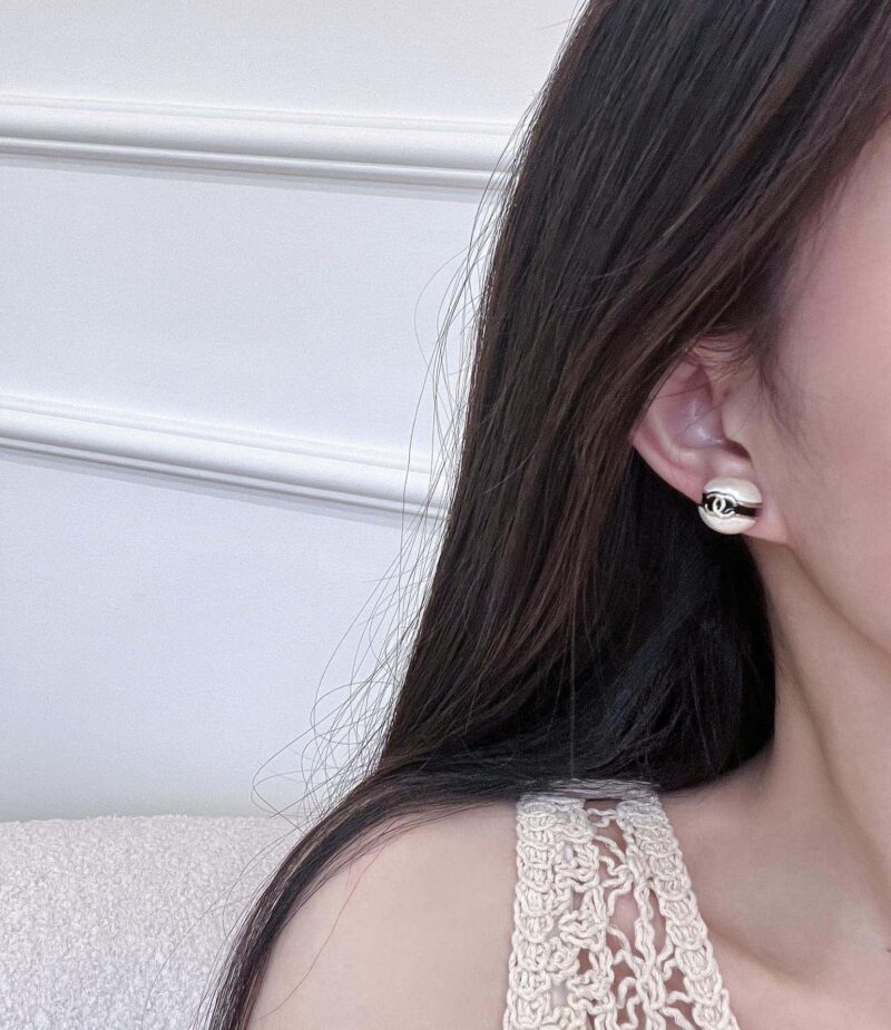 香奈儿耳钉耳环 ☀️☑️ 香奈儿c1双c珍珠耳钉耳环 ☀️ - Image 4