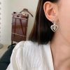 ☀️☑️ 香奈儿c2双c满钻桃心爱心耳环耳钉
