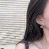 ☑️DIOR迪奥桃心爱心CD珍珠不对称耳钉耳环