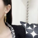 ☑️DIOR迪奥金色CD大小珍珠流苏耳钉耳环