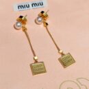 MIUMIU耳钉耳环MIU MIU缪缪方块字母珍珠耳钉耳环