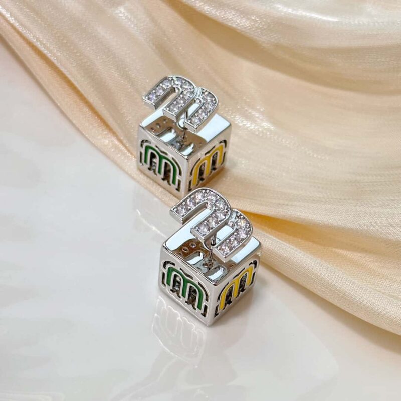 MIUMIU耳钉耳环 MIU MIU缪缪方块字母耳钉耳环 - Image 7