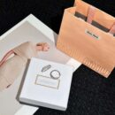 原单货K MIU MIU缪缪满钻字母耳钉耳环