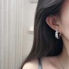原单货K MIU MIU缪缪满钻字母耳钉耳环