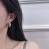原单货K MIU MIU缪缪满钻字母耳钉耳环
