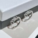 原单货K MIU MIU缪缪满钻字母耳钉耳环