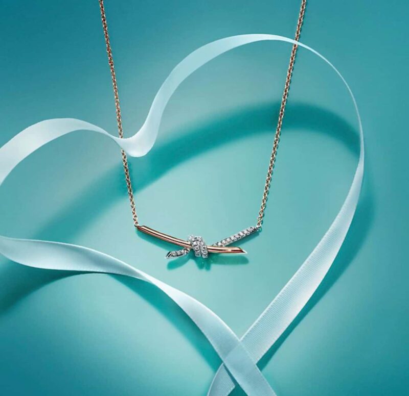 ❤️ TIFFANY&Co.蒂芙尼Knot系列双色金镶钻项链 - Image 4