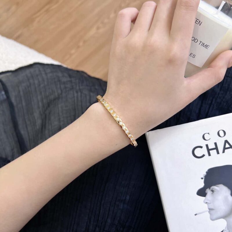 CNC版本带钻 ☑️CHANEL香奈儿coco crush系列窄版菱格纹手镯手环 - Image 7