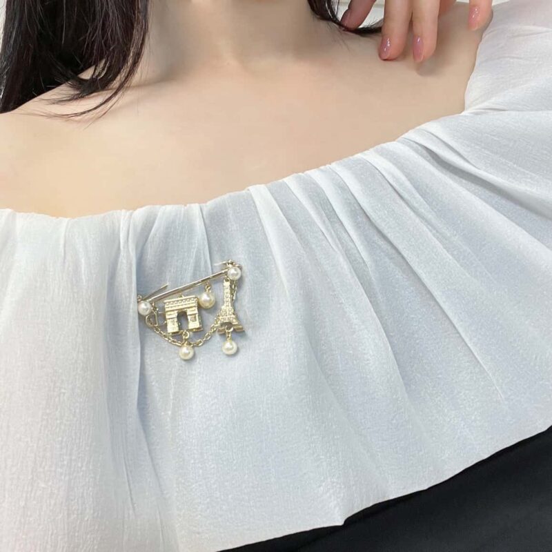 ☑️DIOR迪奥珍珠巴黎铁塔凯旋门胸针 - Image 12