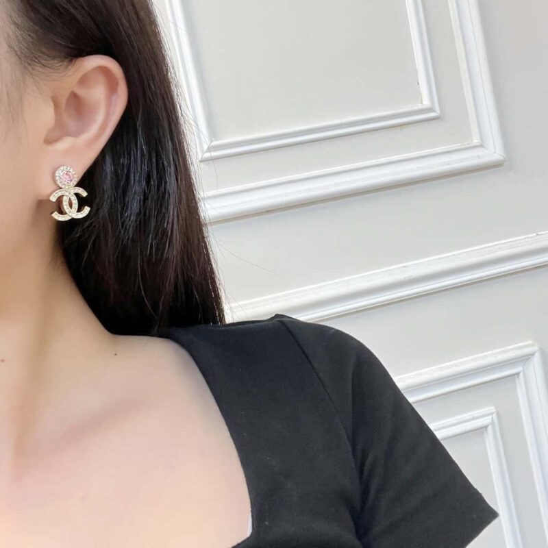 ☀️☑️ 香奈儿C2双c圆钻耳钉耳环 ☀️ - Image 7
