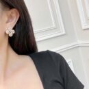 ☀️☑️ 香奈儿C1双c四叶草粉钻耳钉耳环