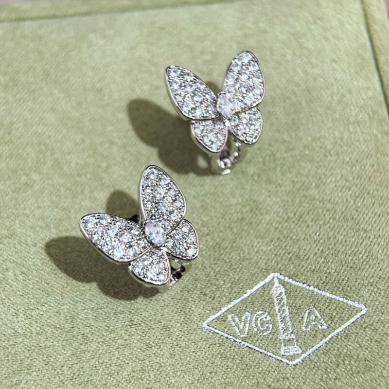 ☀️原单货 ☀️Van Cleef &Arpels 梵克雅宝Two Butterfly满钻蝴蝶 耳环耳拍 ☀ - Image 8