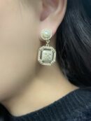 CHANEL香奈儿双c珍珠皇冠耳钉耳环