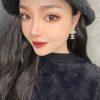 CHANEL香奈儿双c珍珠皇冠耳钉耳环
