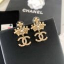 CHANEL香奈儿双c珍珠皇冠耳钉耳环
