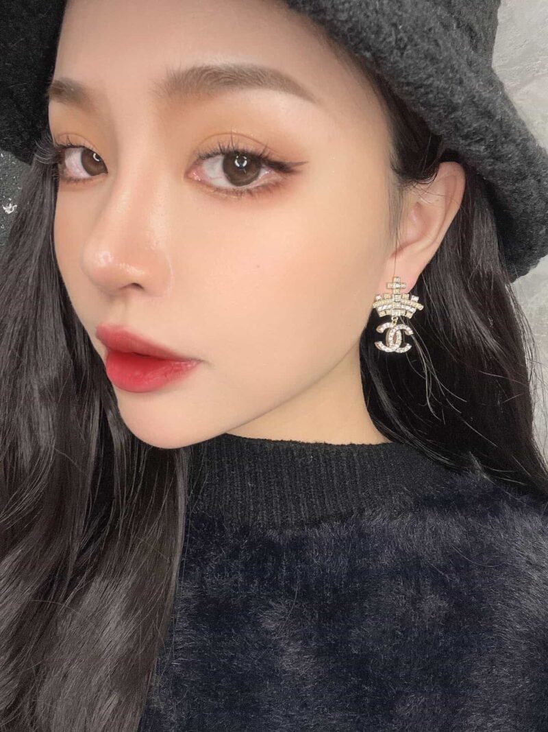 CHANEL香奈儿双c珍珠皇冠耳钉耳环 - Image 2