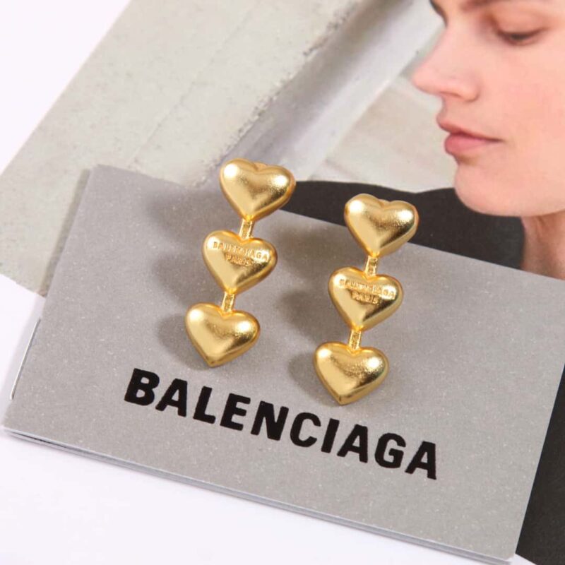 ☀️️巴黎世家BALENCIAGA三心桃心爱心耳钉耳环 - Image 10