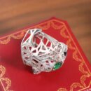 ☑️卡地亚Cartier丛林系列 镂空满钻虎头戒指