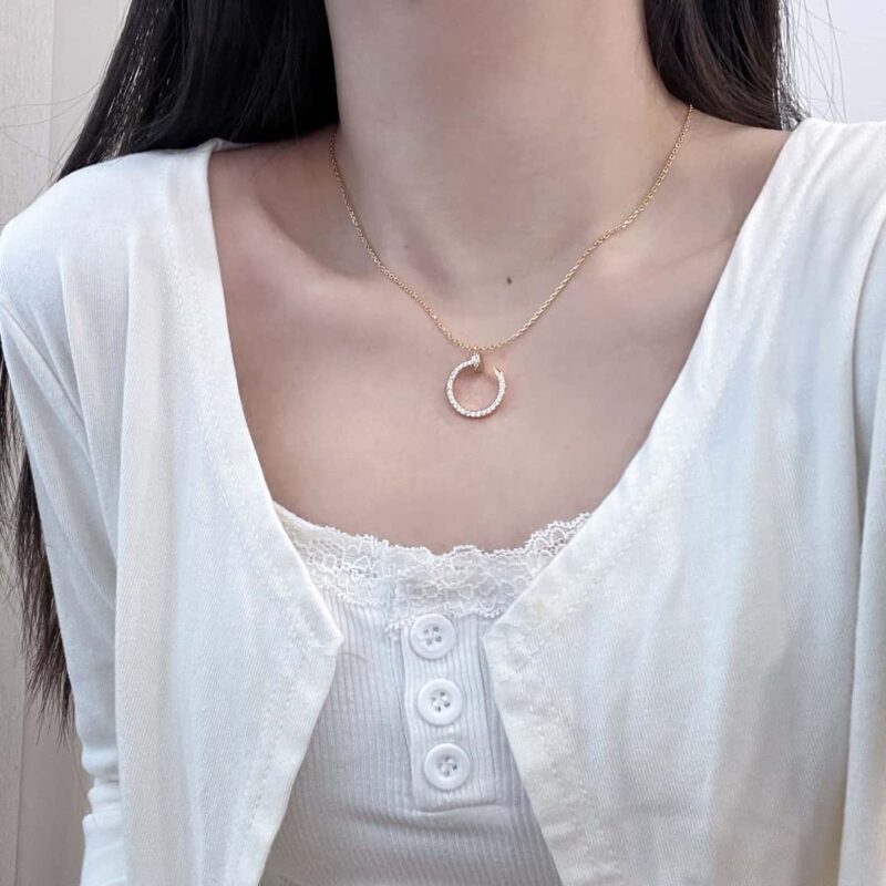 新品 ☀一比一精工版本☀卡地亚Cartier光面 满钻 钉子项链 ☀ - Image 5