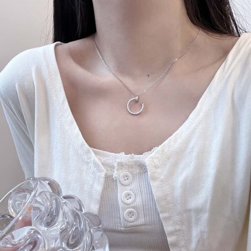 新品 ☀一比一精工版本☀卡地亚Cartier光面 满钻 钉子项链 ☀ - Image 7