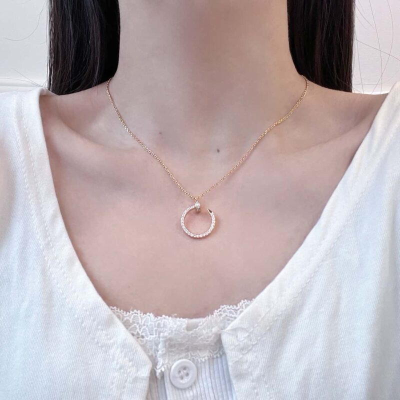 新品 ☀一比一精工版本☀卡地亚Cartier光面 满钻 钉子项链 ☀ - Image 8
