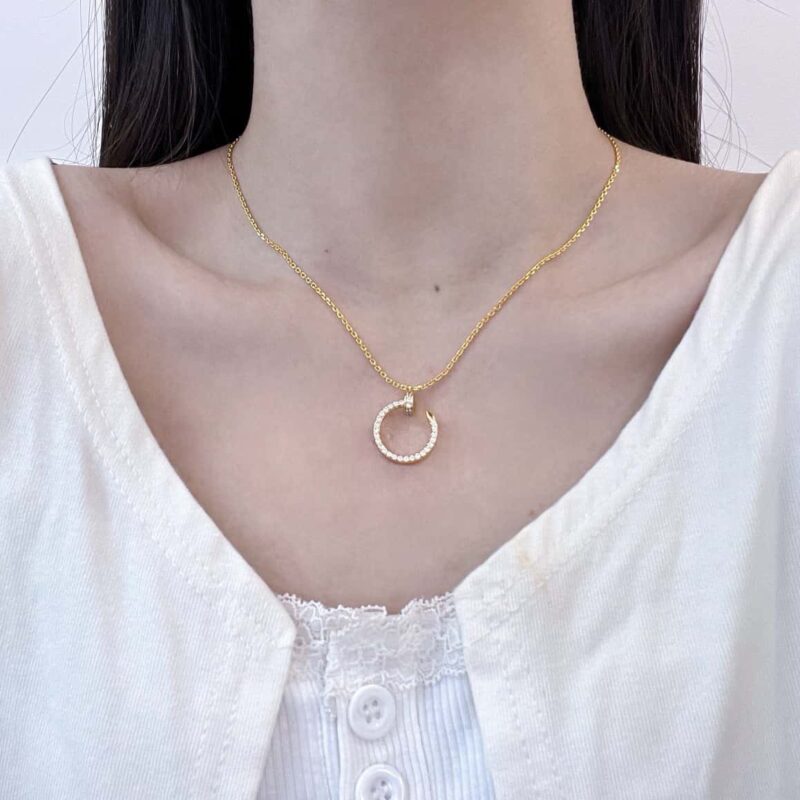 新品 ☀一比一精工版本☀卡地亚Cartier光面 满钻 钉子项链 ☀ - Image 9