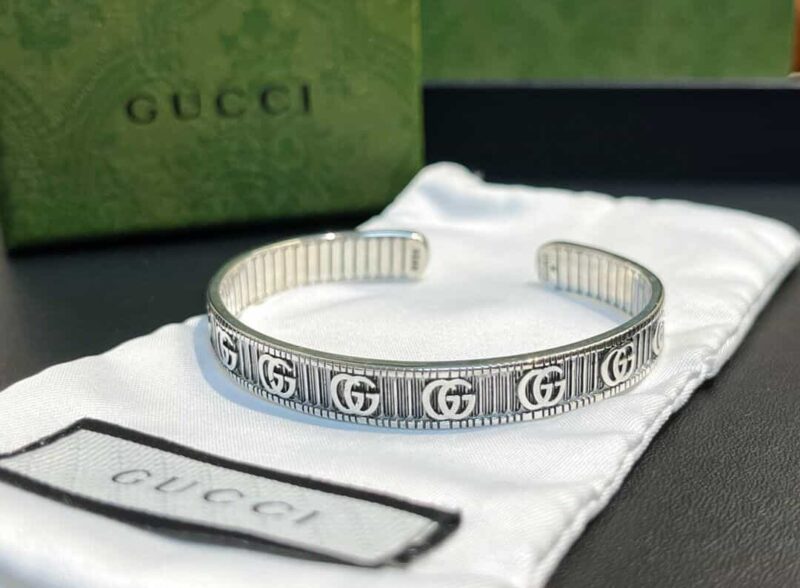 Gucci古驰双G纯银手镯 戒指 - Image 2