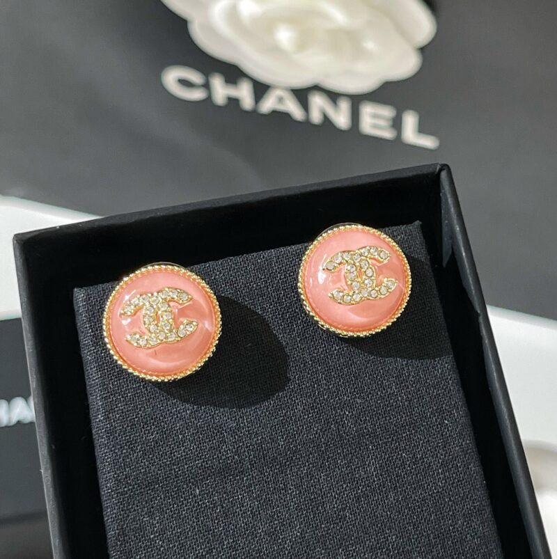 CHANEL香奈儿 双c粉耳钉耳环