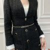 ☀️☑️ 香奈儿CHANEL满钻字母黑皮绳腰带腰链 ☀️