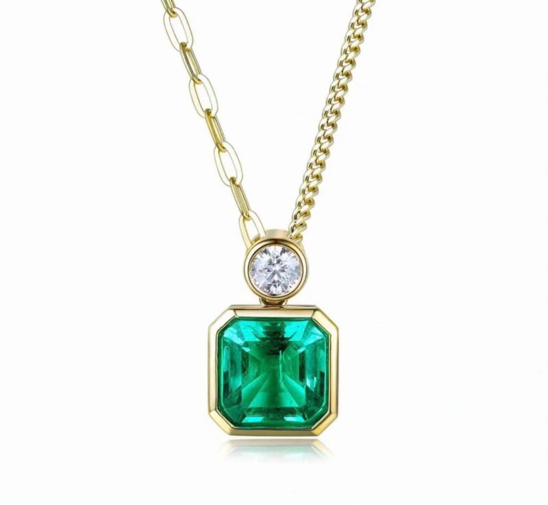 ☑️TIFFANY&Co.蒂芙尼方形绿钻项链 - Image 2
