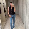 ☀️☑️ 香奈儿双c方形花朵黑皮绳项链颈链choker ☀️