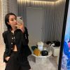 ☀️☑️ 香奈儿双c方形花朵黑皮绳项链颈链choker ☀️
