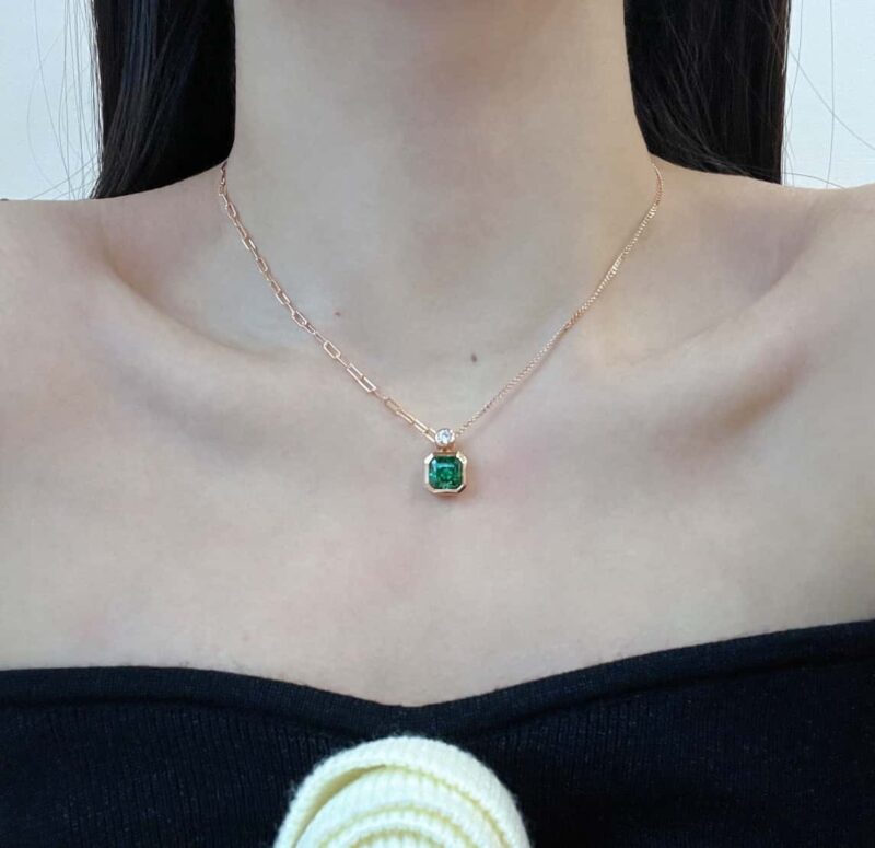 ☑️TIFFANY&Co.蒂芙尼方形绿钻项链 - Image 6