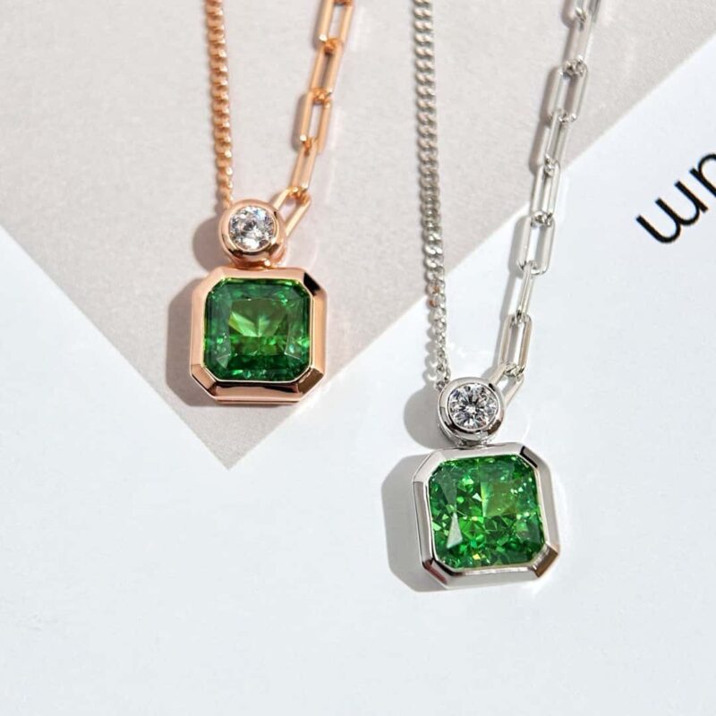 ☑️TIFFANY&Co.蒂芙尼方形绿钻项链 - Image 11