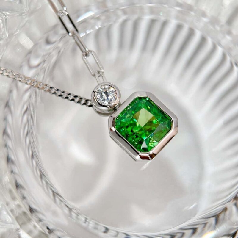 ☑️TIFFANY&Co.蒂芙尼方形绿钻项链 - Image 15