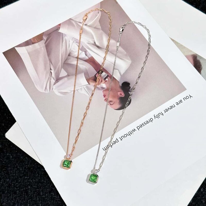 ☑️TIFFANY&Co.蒂芙尼方形绿钻项链 - Image 16
