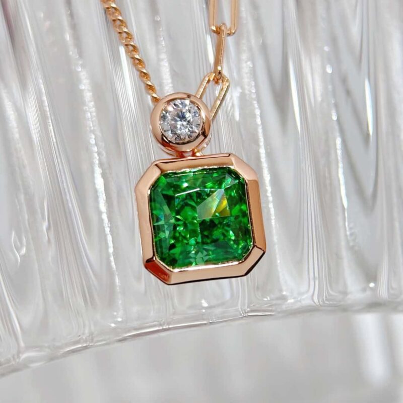 ☑️TIFFANY&Co.蒂芙尼方形绿钻项链 - Image 18