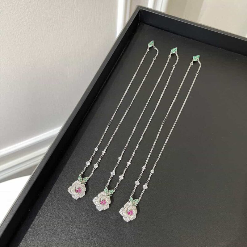 DIOR迪奥满钻玫瑰花项链