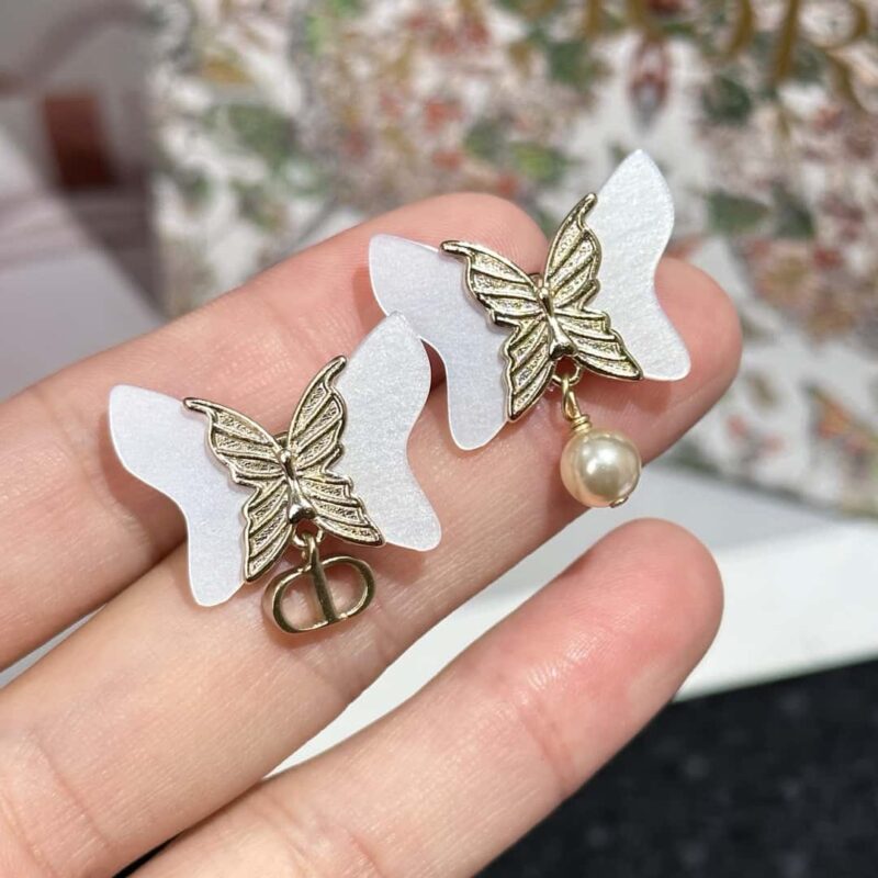 ☑️DIOR迪奥蝴蝶珍珠耳钉耳环 - Image 7