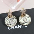 ☑️CHANEL香奈儿c2双c五角星 星星圆形耳钉耳环