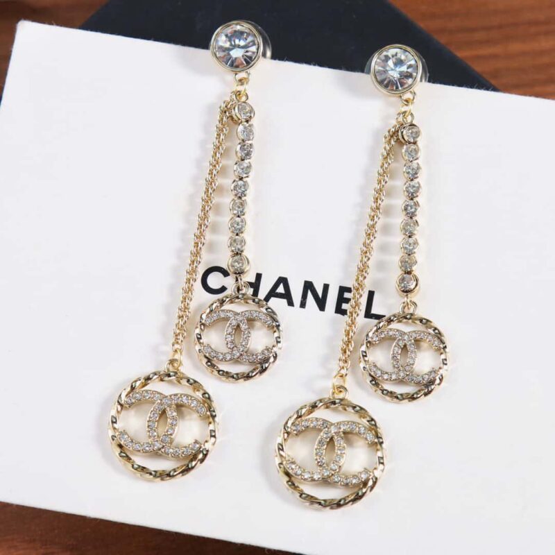 ☑️CHANEL香奈儿c2双c流苏圆形耳钉耳环 - Image 9
