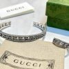 Gucci古驰方形G图案纯银手镯手环
