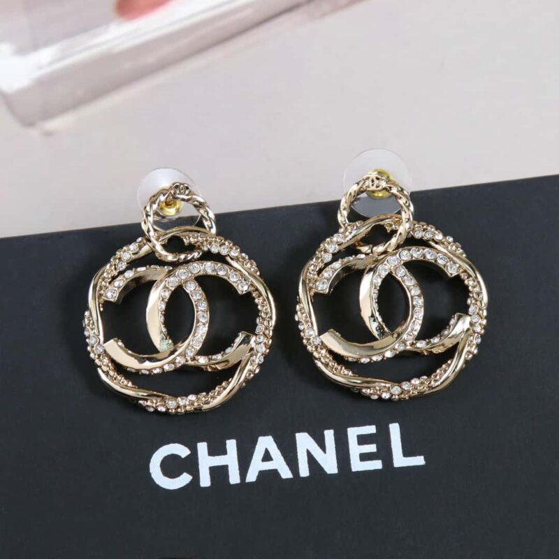☑️CHANEL香奈儿c2双c镂空圆形耳钉耳环
