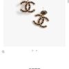 ☑️CHANEL香奈儿c2双c黑皮绳耳钉耳环