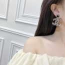 ☑️CHANEL香奈儿c2双c黑皮绳耳钉耳环