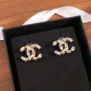 ☑️CHANEL香奈儿c1双c粉钻珍珠耳钉耳环