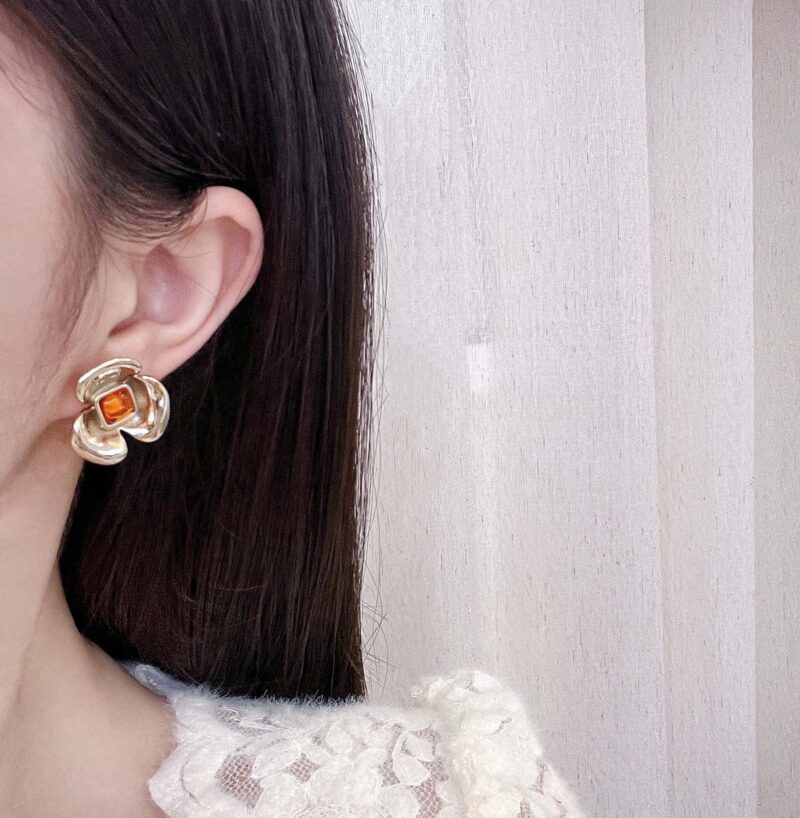 香奈儿耳钉耳环 ☀️☑️ 香奈儿C1双c山茶花耳钉耳环 ☀️ - Image 7
