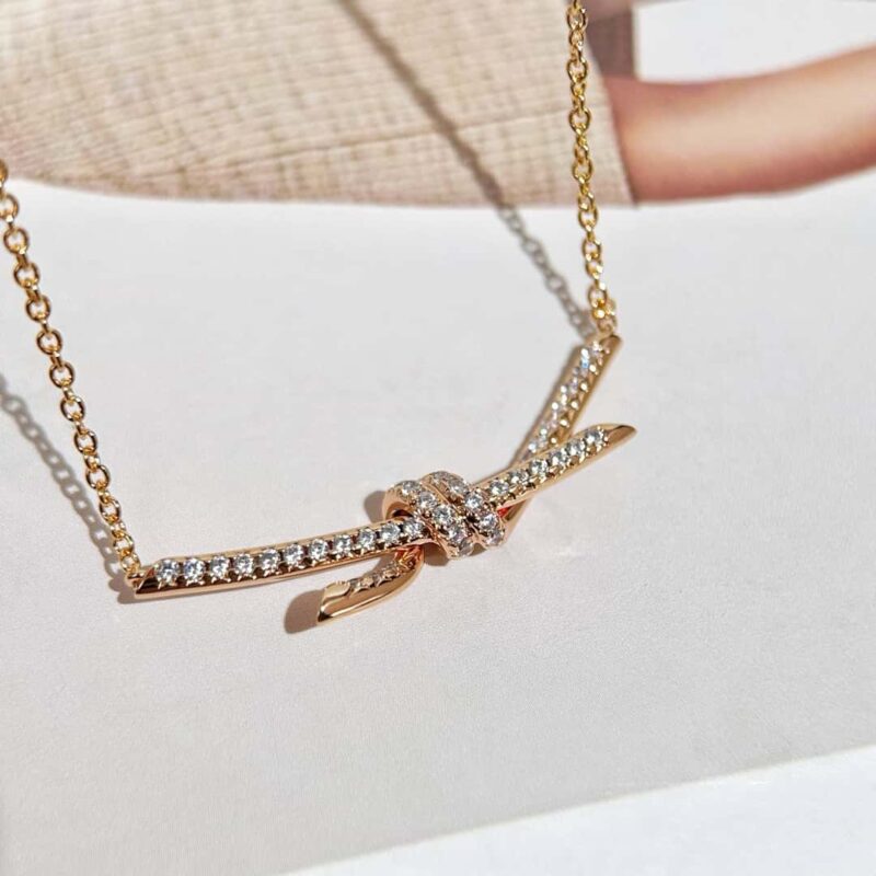 ☑️TIFFANY&Co.蒂芙尼tiffany knot满钻项链 - Image 8
